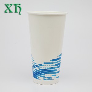 Tasses d\'eau de papier de boisson froide recyclable de preuve d\'eau de PE de 22 oz double en gros